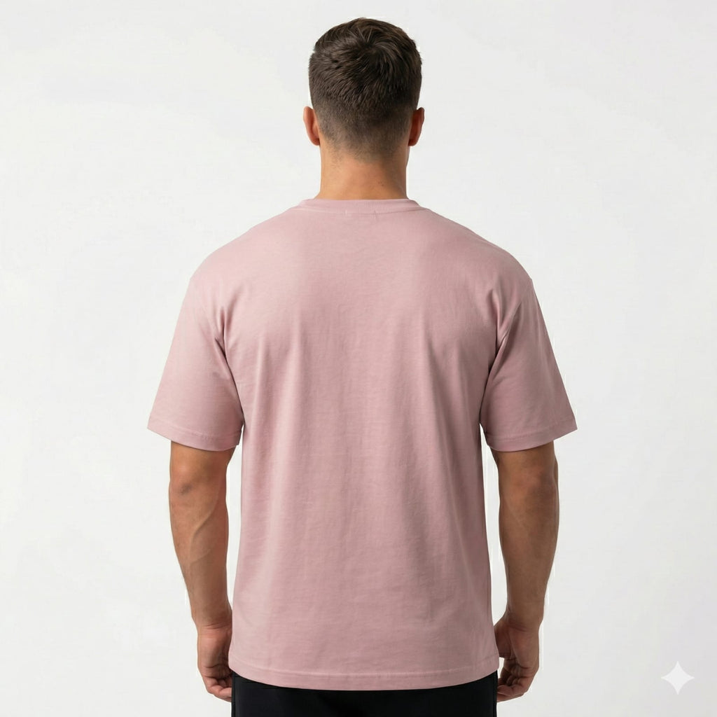 Bulk Baggy Fit Drop shoulder T-Shirts | Pink | Round Neck, Pure Cotton, Bio Wash |