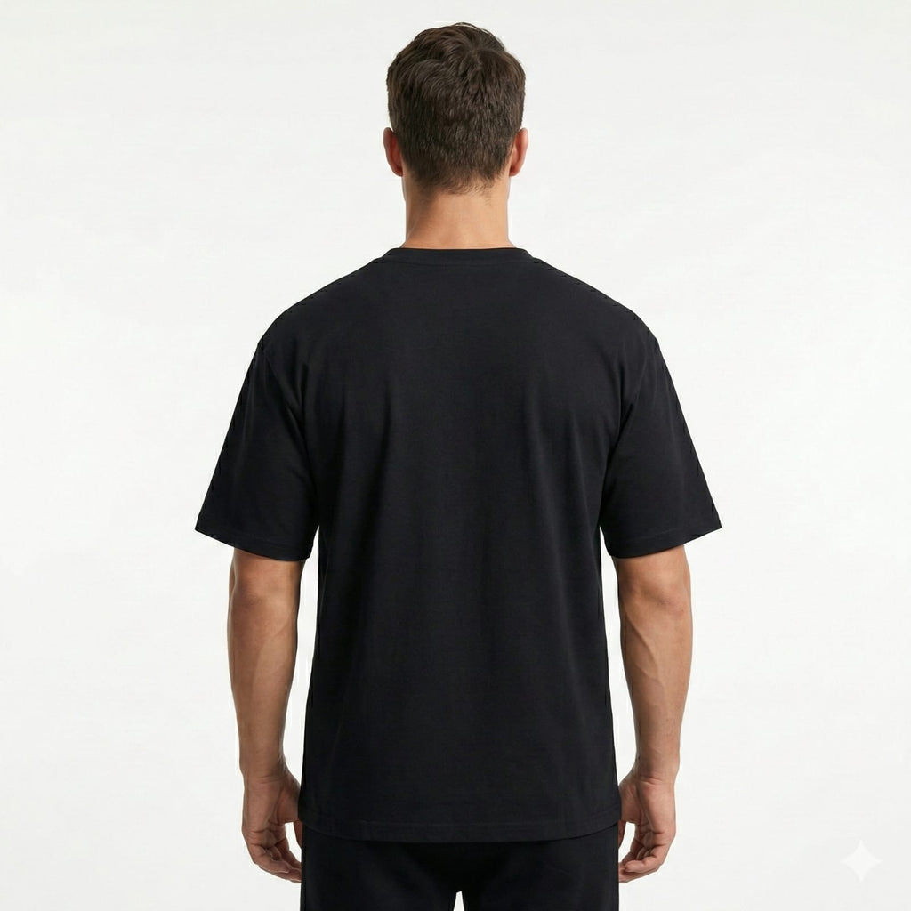 Bulk Baggy Fit Drop shoulder T-Shirts | Black | Round Neck, Pure Cotton, Bio Wash |