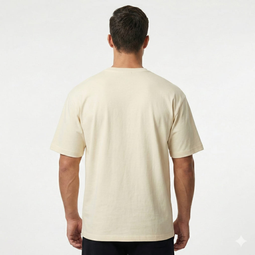 Bulk Baggy Fit Drop shoulder T-Shirts | Off-White | Round Neck, Pure Cotton, Bio Wash |
