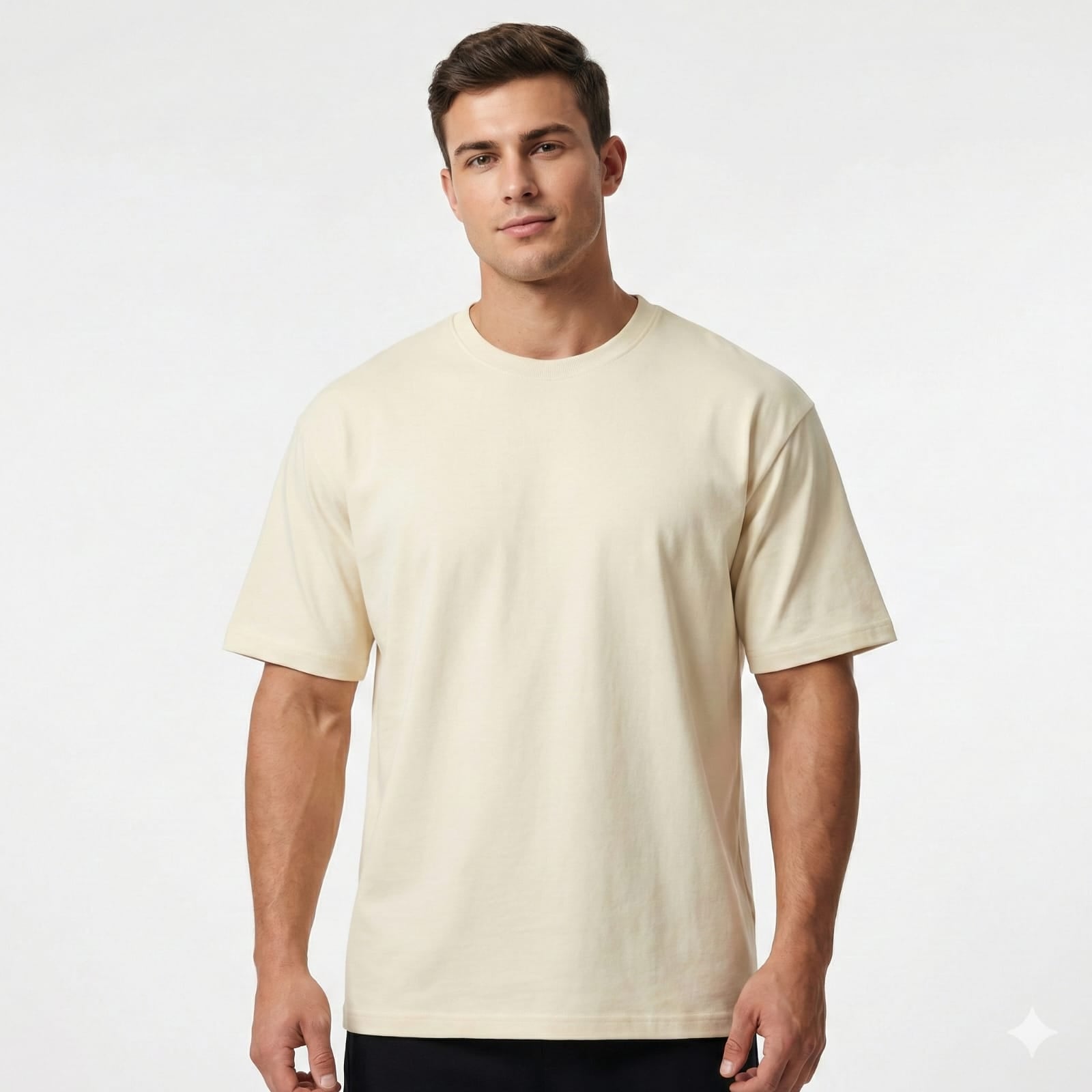Bulk Baggy Fit Drop shoulder T-Shirts | Off-White | Round Neck, Pure Cotton, Bio Wash |