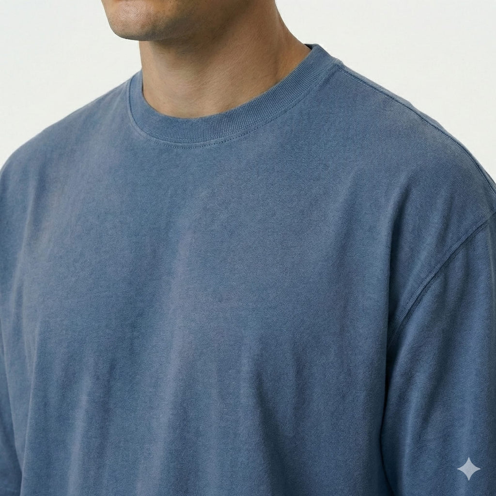 Bulk Baggy Fit Drop shoulder T-Shirts | Navy | Round Neck, Pure Cotton, Bio Wash |